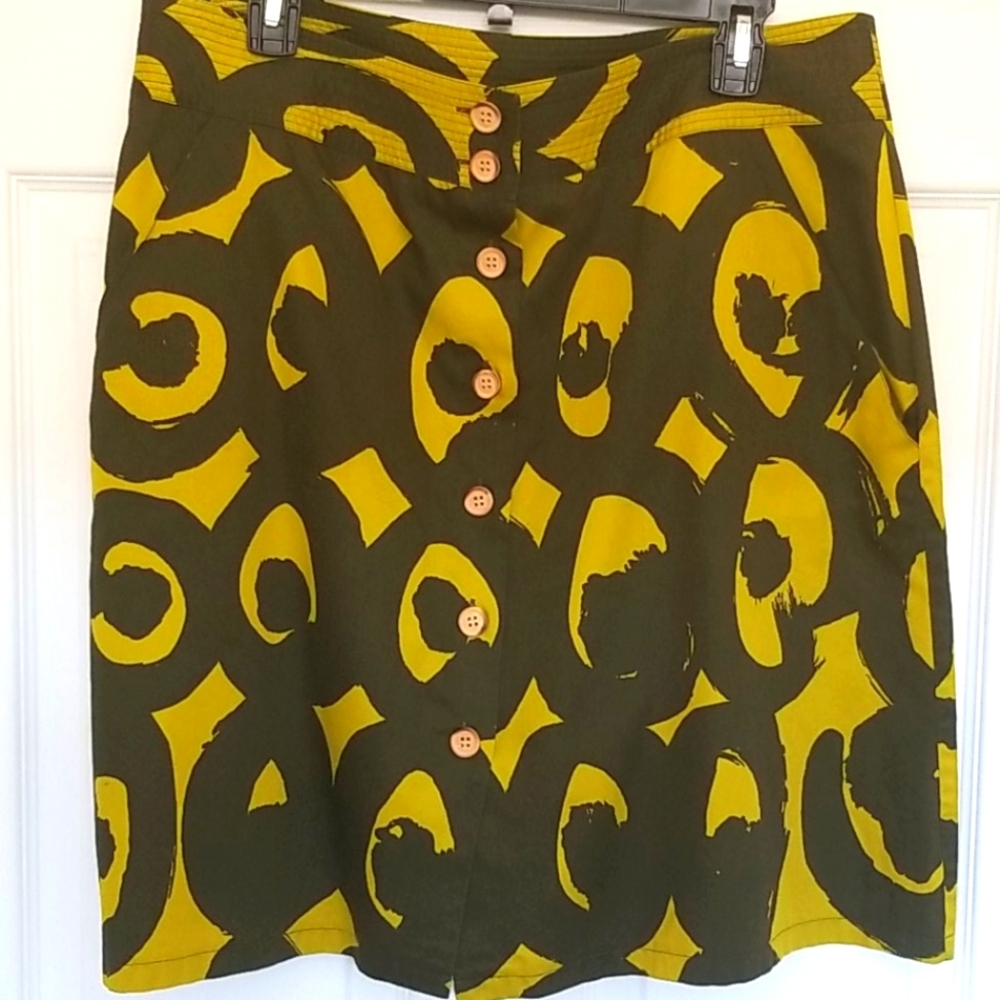Anthropologie Marimekko cotton geometric skirt